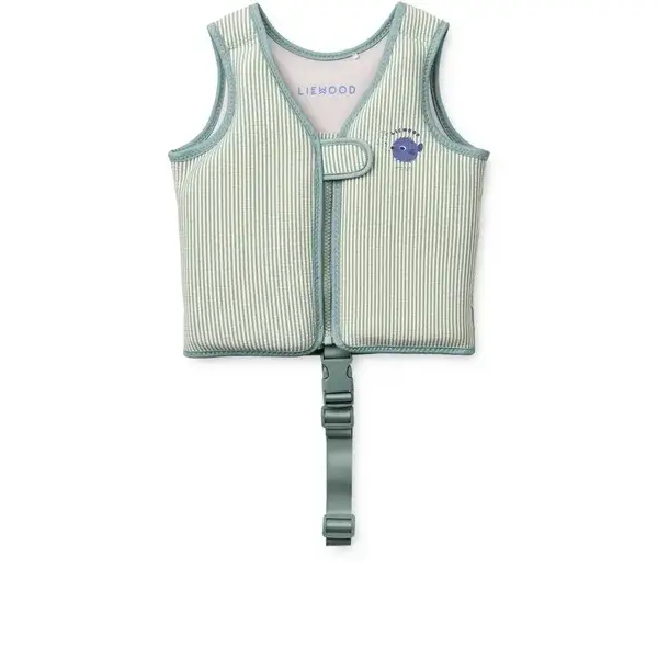 120. Liewood Dove Seersucker Swim Vest Peppermint / Sandy 15/19
