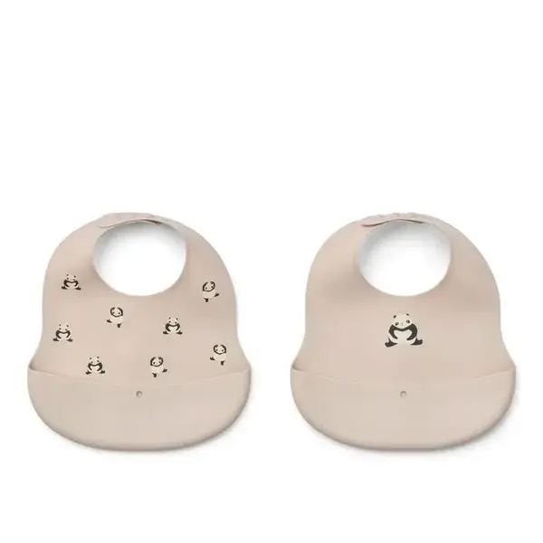 139. Liewood Ember Printed Bib 2-pack Panda / Sandy