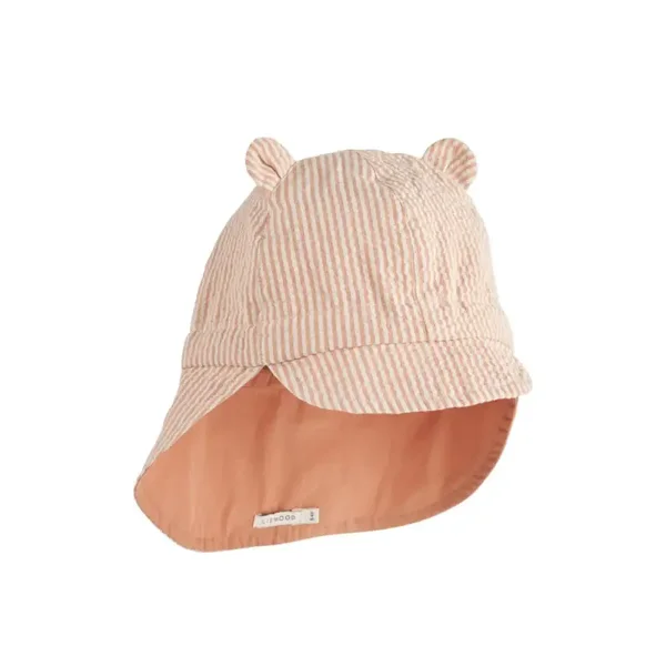 Liewood Gorm Seersucker Sun Hat tuscany rose/sandy