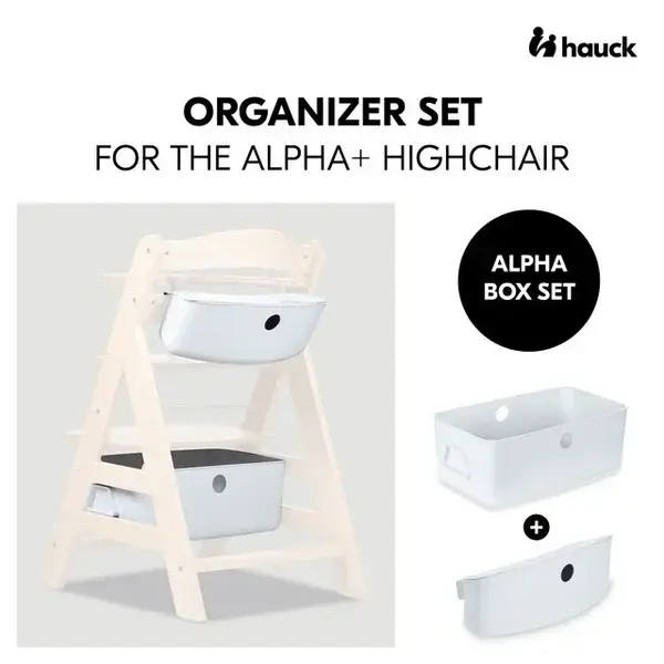 112. Hauck Storage boxes for Alpha high chair - set of 2 (large and small box) - White