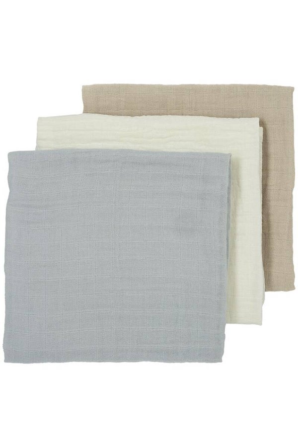 Meyco HYDROFIELE DOEKEN 3-PACK UNI - OFFWHITE/LIGHT GREY/SAND - 70X70CM