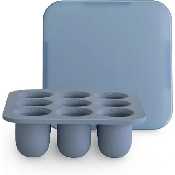Mushie mushie Fresh Food Feeder Freezer Tray with Lid for Frozen Baby Food | 9 Cups x 0.5 oz | BPA Free Storage Container (Tradewinds)