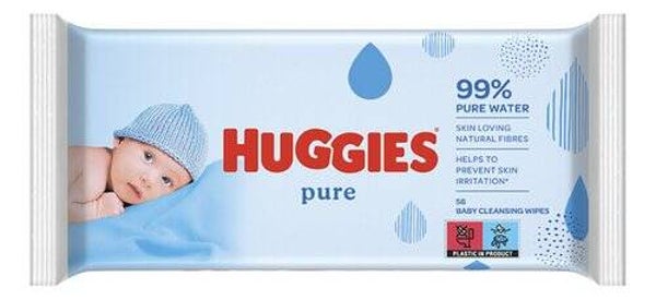 HUGGIES babydoekjes pure 56st
