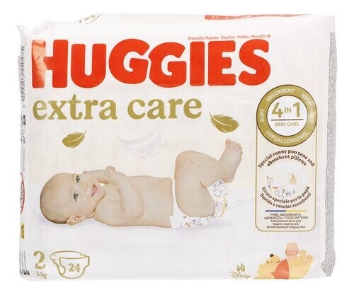 HUGGIES extra care maat 2 3-6kg 24st
