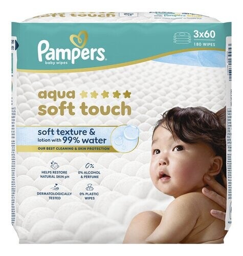 PAMPERS Wipes Soft 3x60st