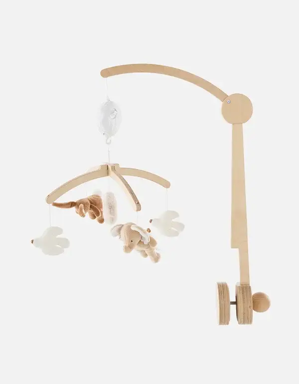 100. Noukie's Muziekmobiel met houten houder - Bali, Moka & Snow
