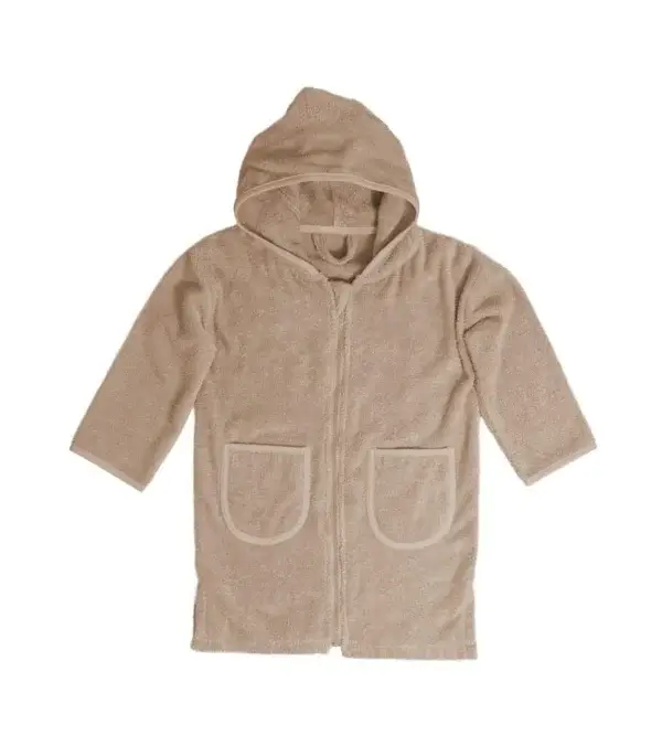 138. Badjas Uni Line, Pinkstone met ritssluiting 2-4j