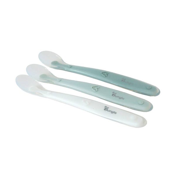 Bo Jungle Soft Spoons silicone (White-Sage Green-Jade)