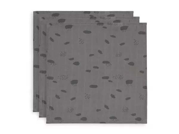 Jollein Monddoekje Hydrofiel Spot Storm Grey (3pack)