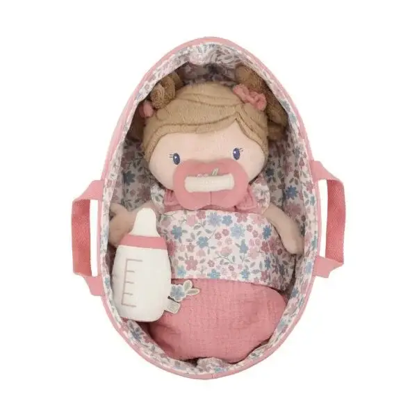 135. Little dutch Babypop in mandje Rosa