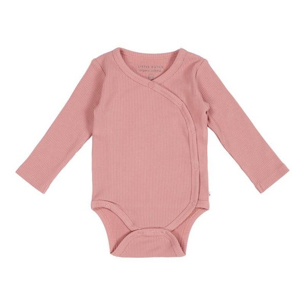 Little dutch Romper overslag lange mouw Rib Vintage Pink