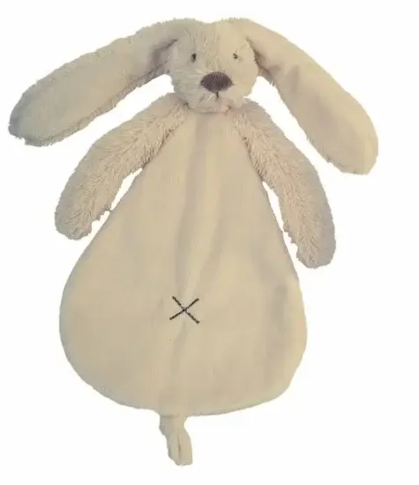 131. Beige Rabbit Richie - knuffeldoekjes incl. borduurwerk