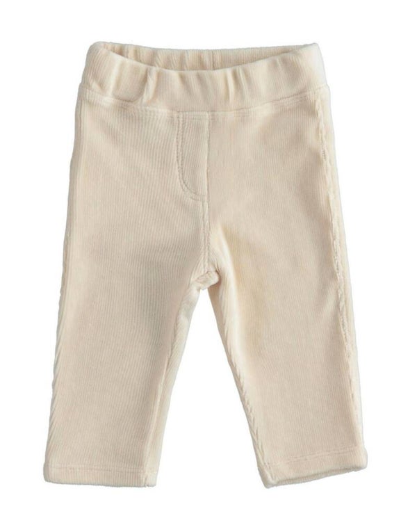Beige ribbel broek