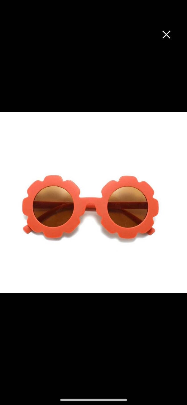 Zonnebril bloemetje rood