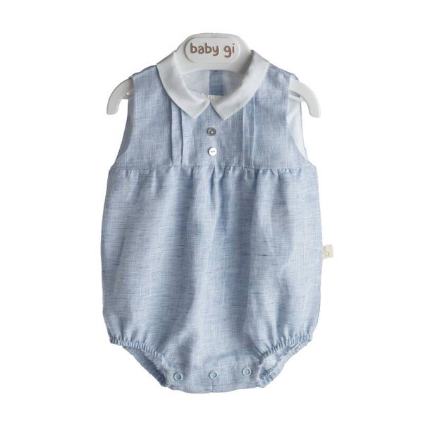 BABY Gi bodysuit linnen blue 6 MAAND