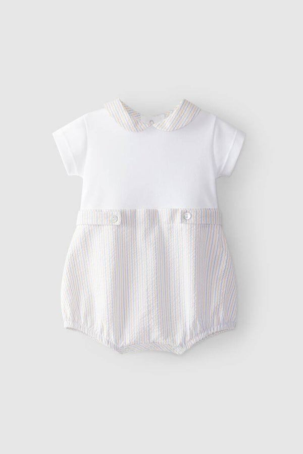 Laranijnha bodysuit geel met blauw streepje