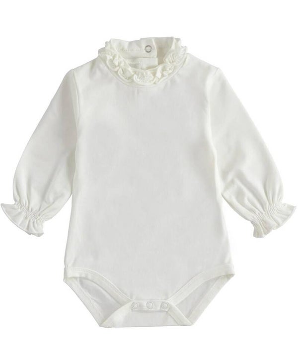 Body wit friemels kraagje