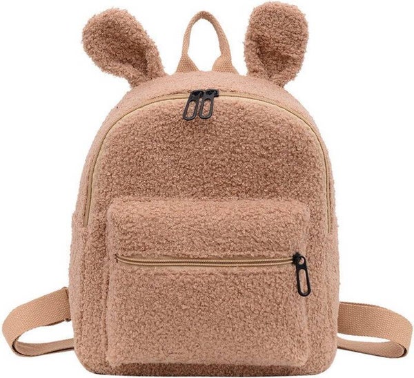 Teddy rugzak bruin met konijnenoren