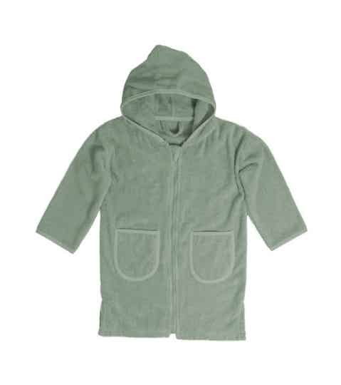 Badjas Uni Line, Stone green met ritssluiting