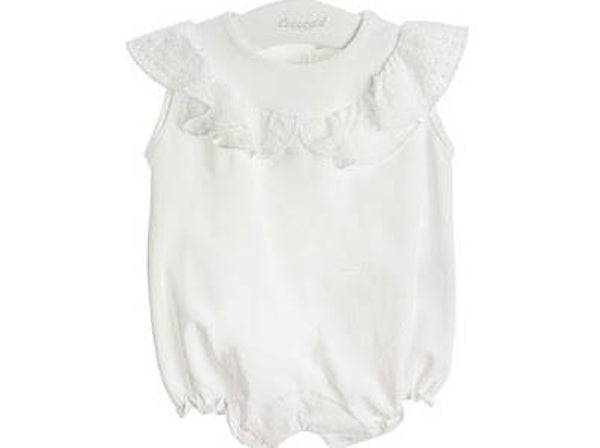 Coccodé body wit met broderie kraag