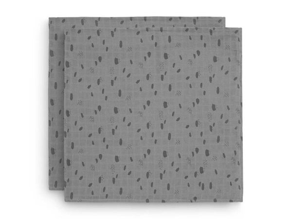 Jollein Hydrofiel Multidoek Spot 115x115cm - Storm Grey - 2 Stuks