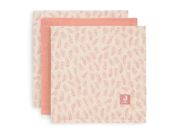 Jollein  Hydrofiel Multidoek Meadow 70x70cm - Rosewood - 3 Stuks