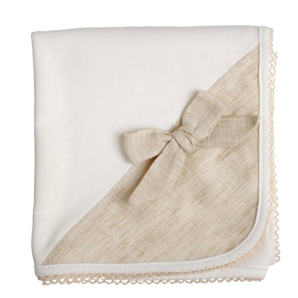 BABY Gi cotton muslim cream with bow
