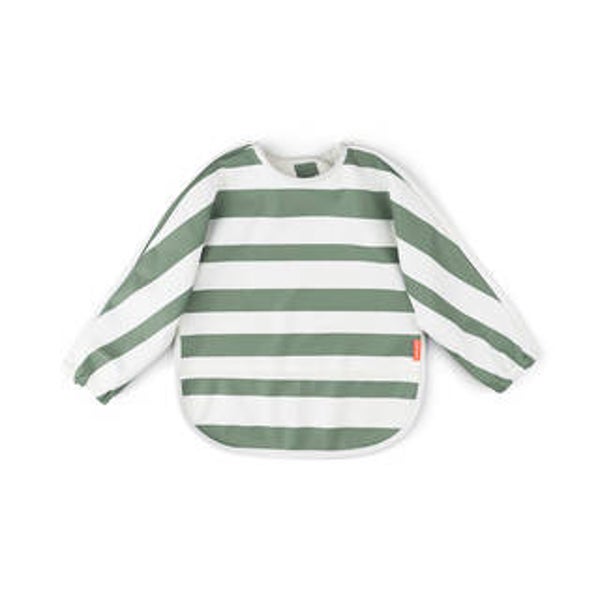 Done by Deer - Sleeved pocket bib Stripes Green