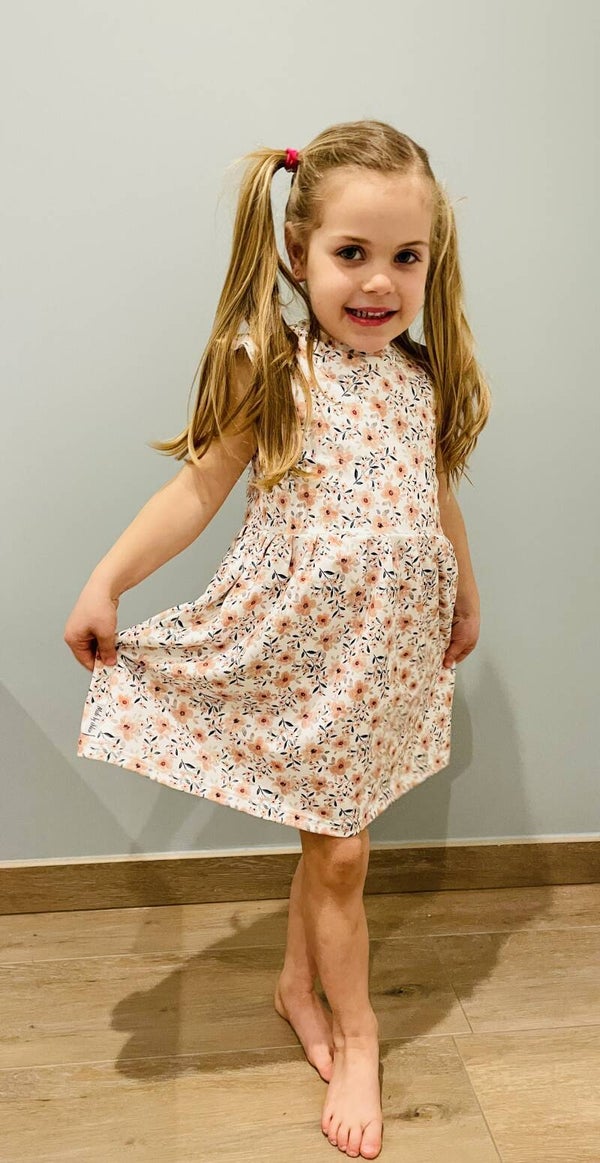 HANDMADE Jurkje roze-blauw bloem