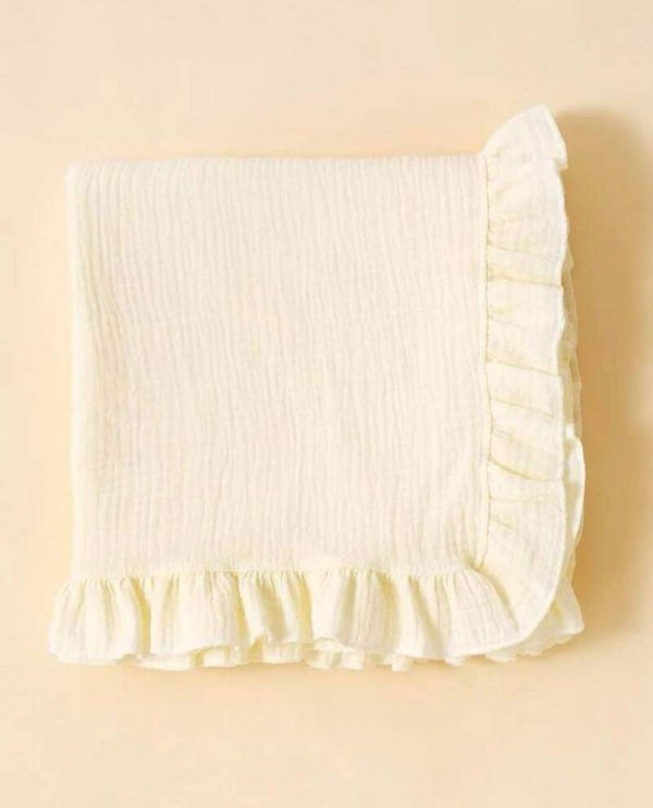 fringe laken naturel incl borduurwerk