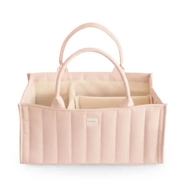 mushie diaper caddy blush