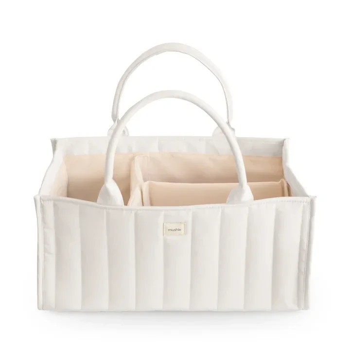 mushie diaper caddy ivory