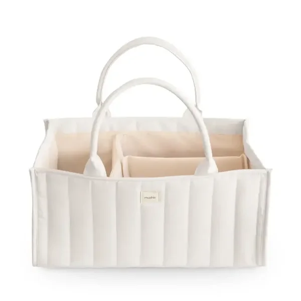 mushie diaper caddy ivory