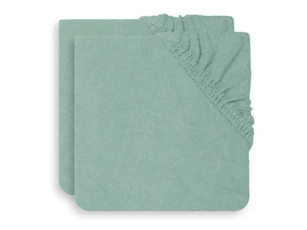 118. Jollein Aankleedkussenhoes Badstof 75x85cm - Ash Green - 2 Stuks