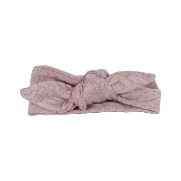 Babyhaarbandje GEKNOOPT Kabel stoffig roze