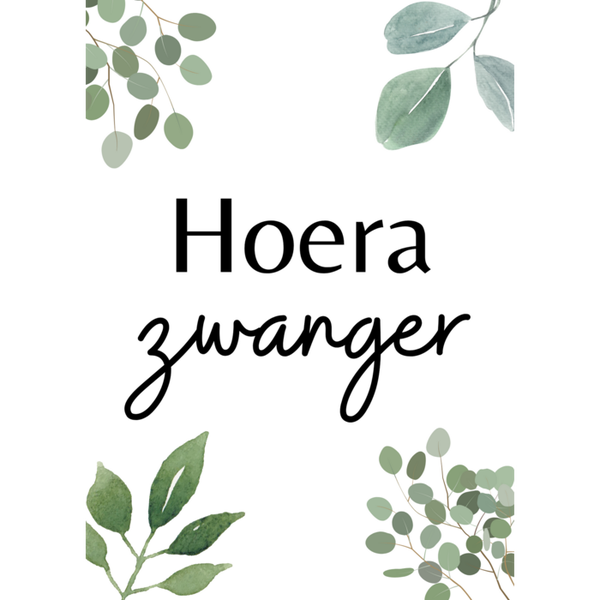 Wenskaart Hoera Zwanger