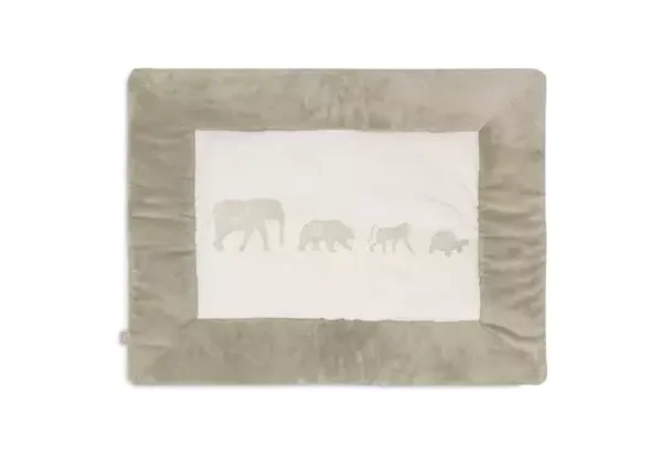 Jollein Playpen Mat 75x95cm Animals - Olive Green
