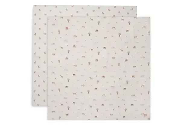 Jollein Hydrofiele Doek Large 115x115cm Farm- 2 Stuks