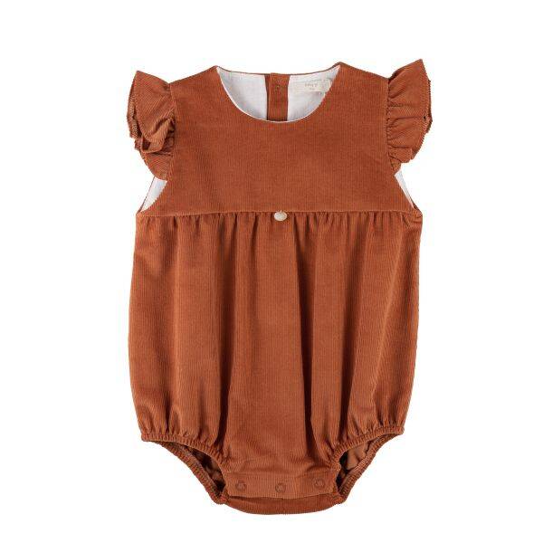 Baby Gi Girls romper frilly sleeves orange