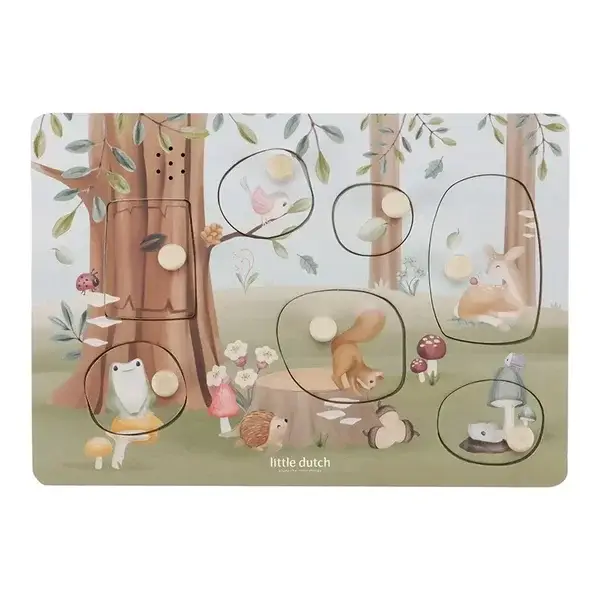 105. Little dutch Geluidenpuzzel hout - Forest Friends