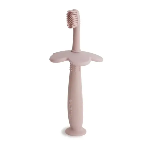 106. Mushie Flower Training Toothbrush blush