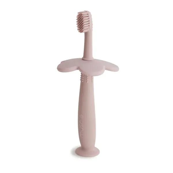 Mushie Flower Training Toothbrush blush