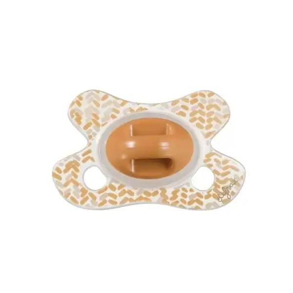108. Difrax Fopspeen Newborn Natural Nature oranje geprint