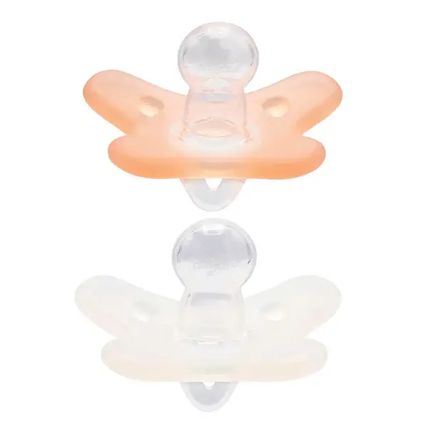 Difrax Siliconen fopspeen 0-6 Maanden - 2 stuks blossom/white