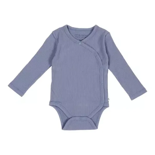 Little dutch Romper overslag lange mouw Rib Blue