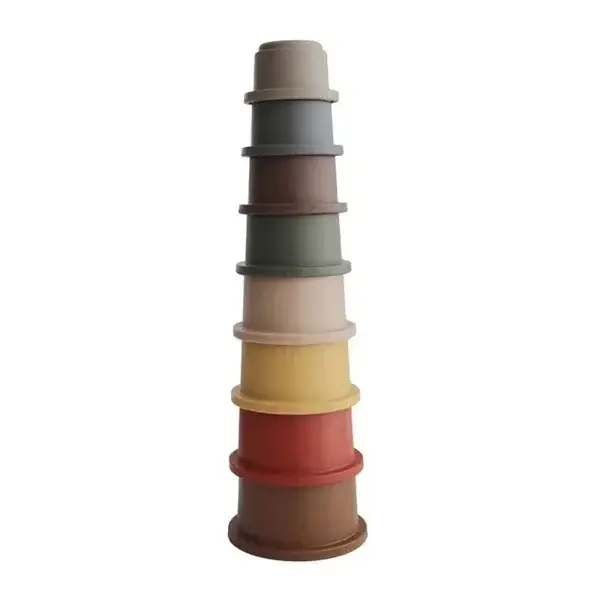 134.  Mushie stacking tower retro