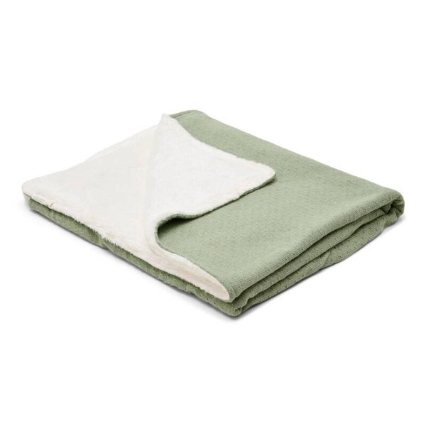 144. Little dutch Gebreid wiegdeken - Fleece – Groen – Essentials