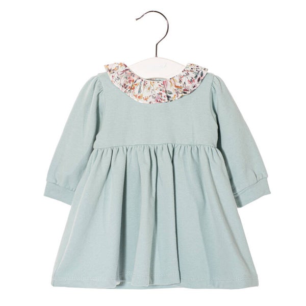 Dress longsleeve mint bloemen
