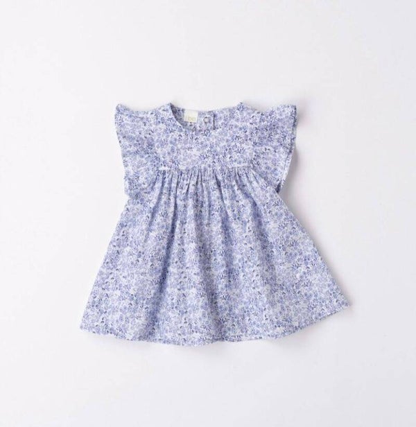 IDO kleedje met blauwe bloemen