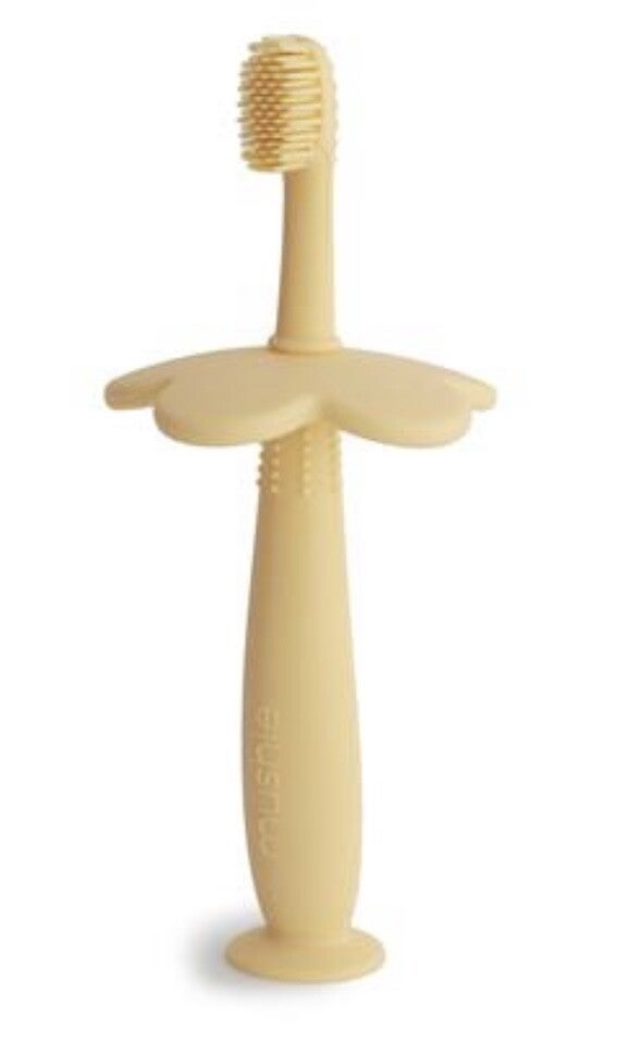 Mushie training tandenborstel pale daffodil